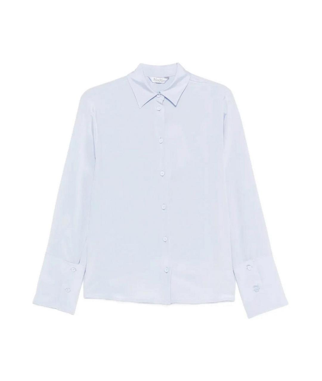 MAX MARA Голубая шелковая рубашка, фото 1