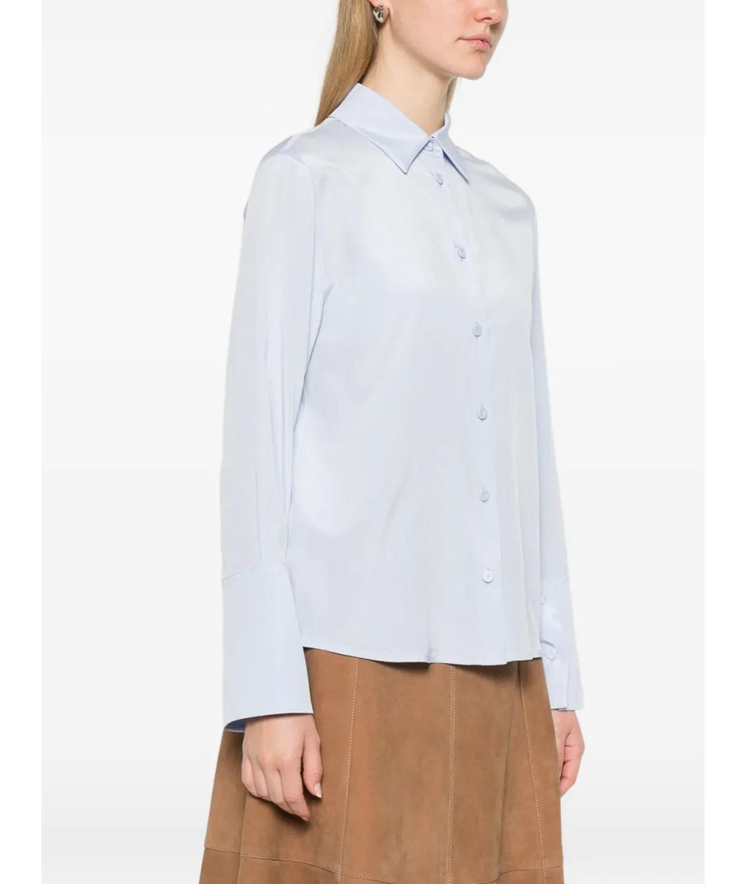 MAX MARA Голубая шелковая рубашка, фото 3