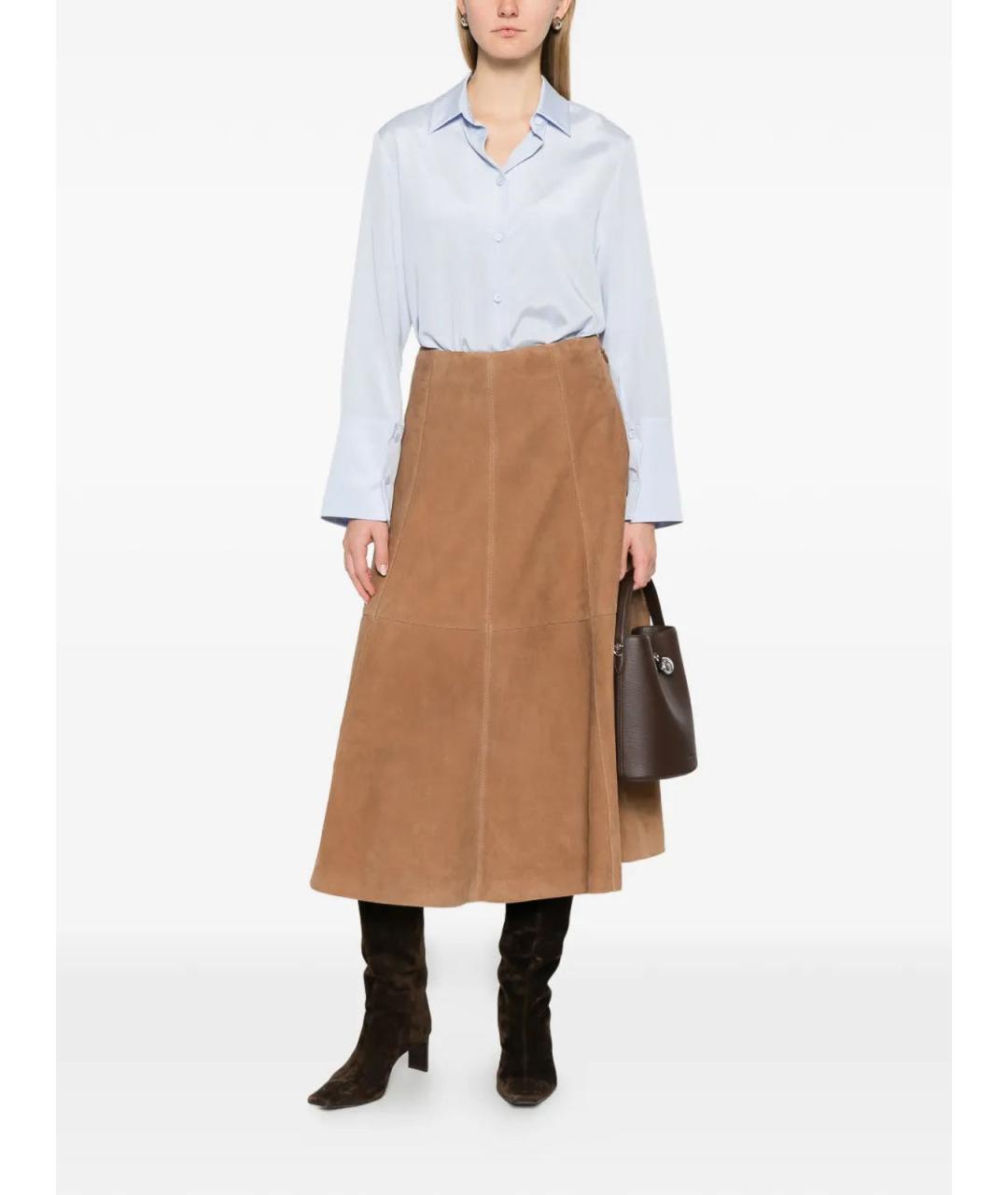 MAX MARA Голубая шелковая рубашка, фото 2