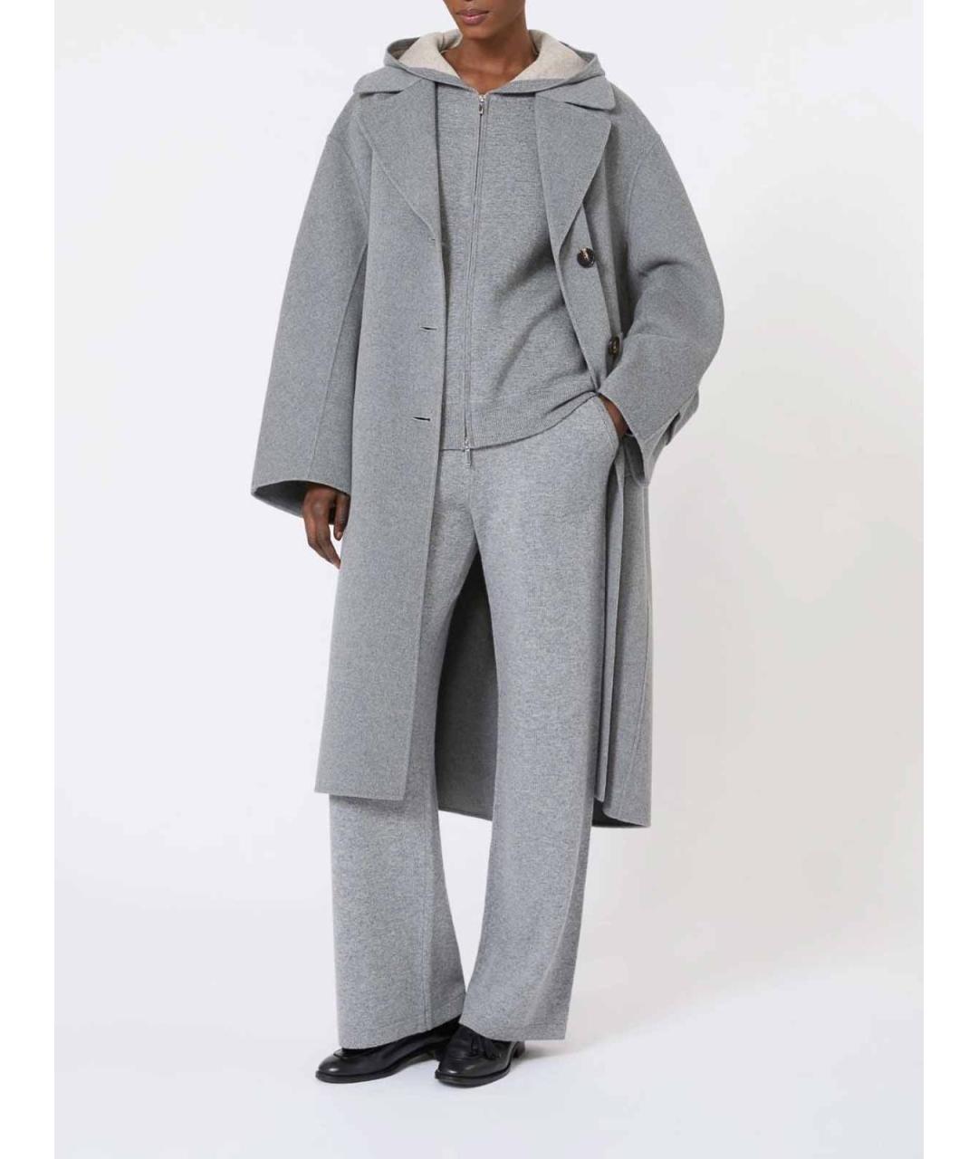 'S MAX MARA Серые кашемировые брюки широкие, фото 2