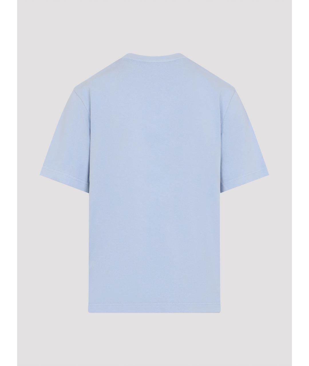 JACQUEMUS Голубая хлопковая футболка, фото 2