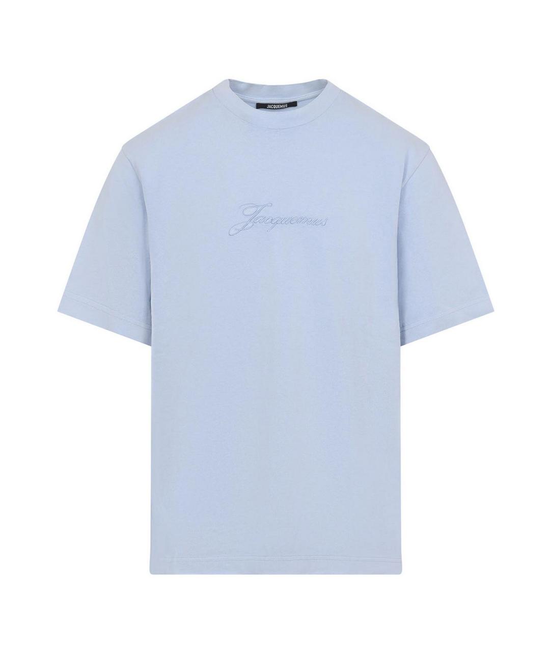 JACQUEMUS Голубая хлопковая футболка, фото 1