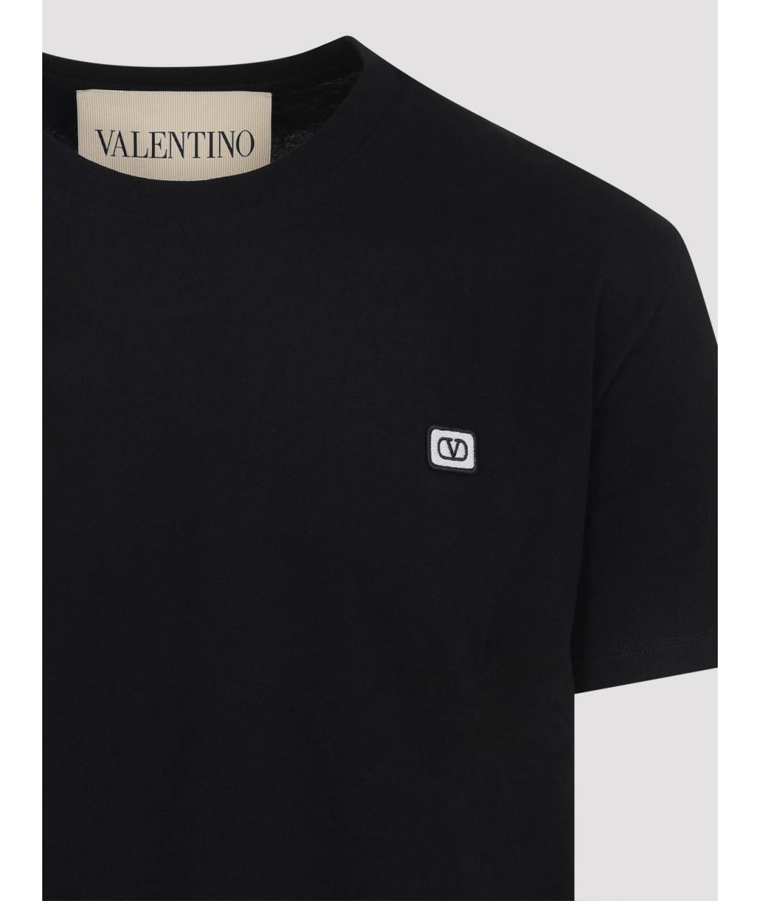 VALENTINO Черная хлопковая футболка, фото 3