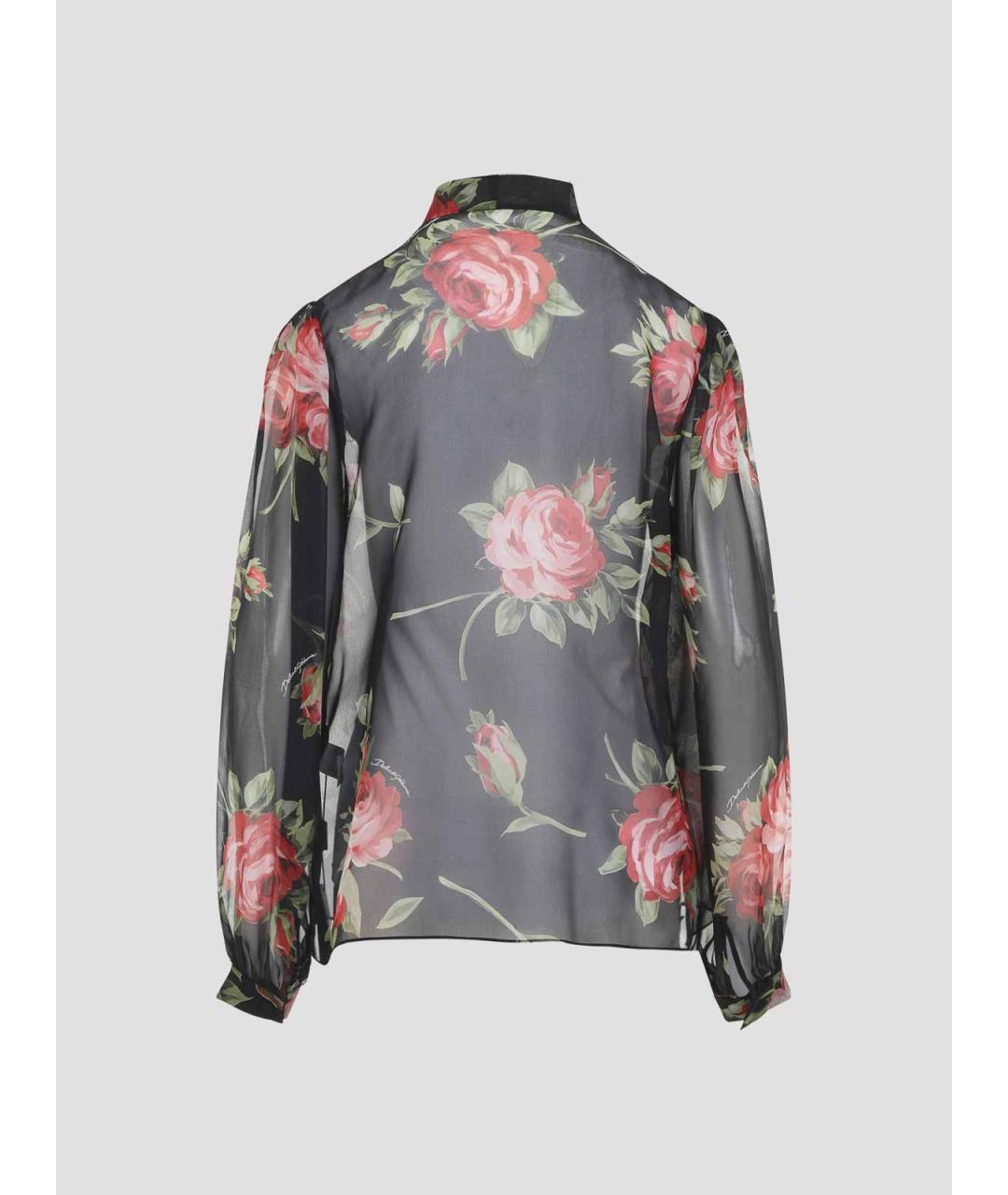DOLCE&GABBANA Черная шелковая блузы, фото 2