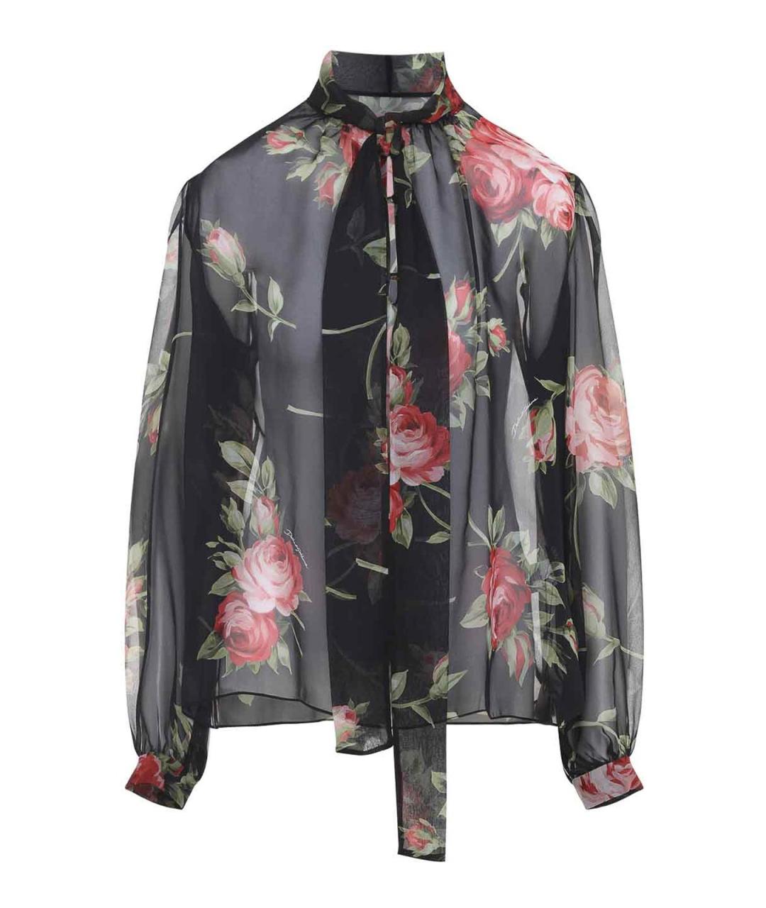 DOLCE&GABBANA Черная шелковая блузы, фото 1