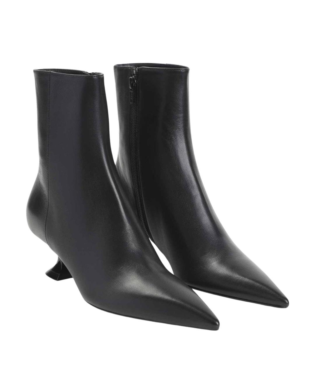 LANVIN Черные кожаные ботильоны, фото 3