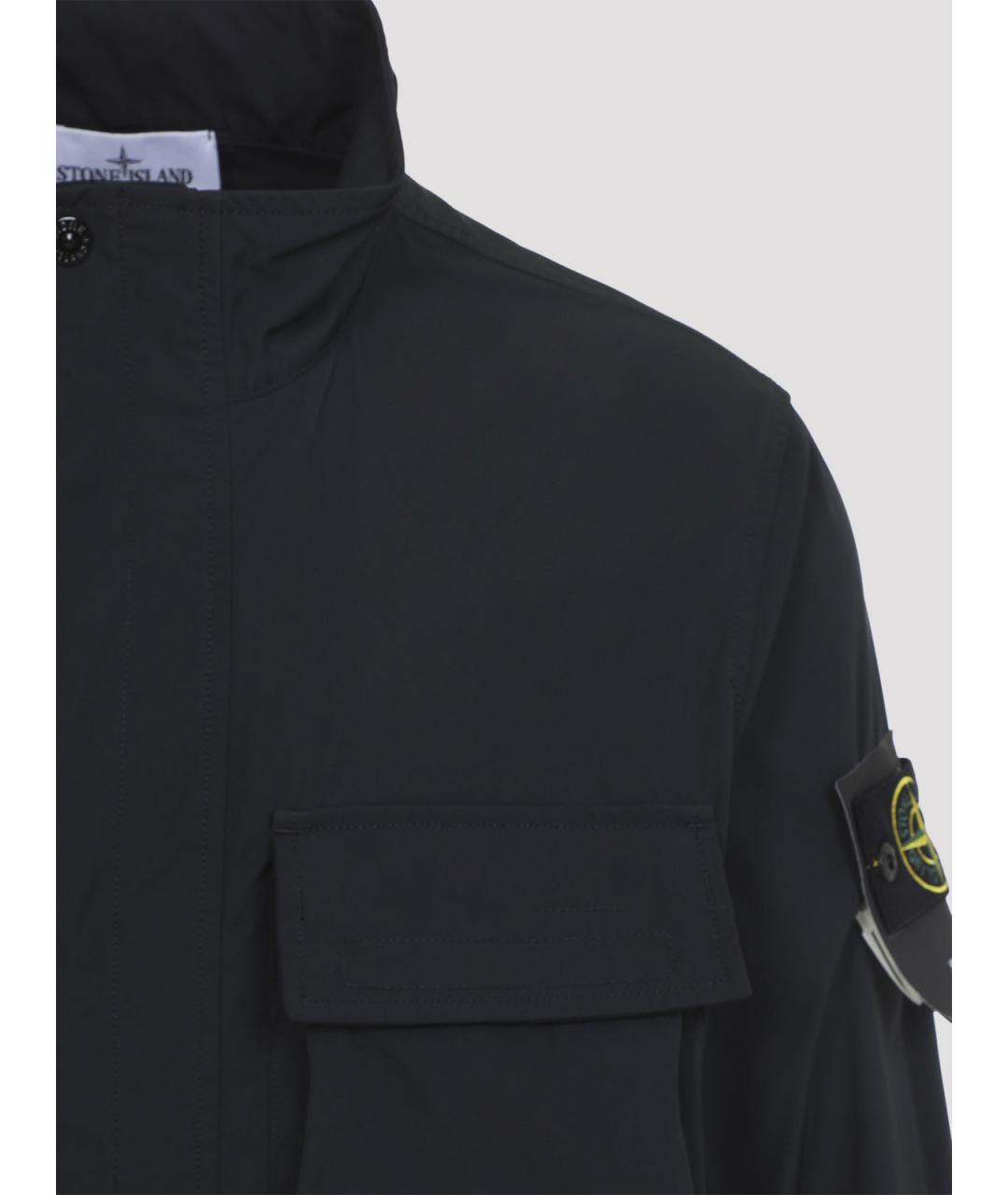 STONE ISLAND Черная полиэстеровая куртка, фото 4