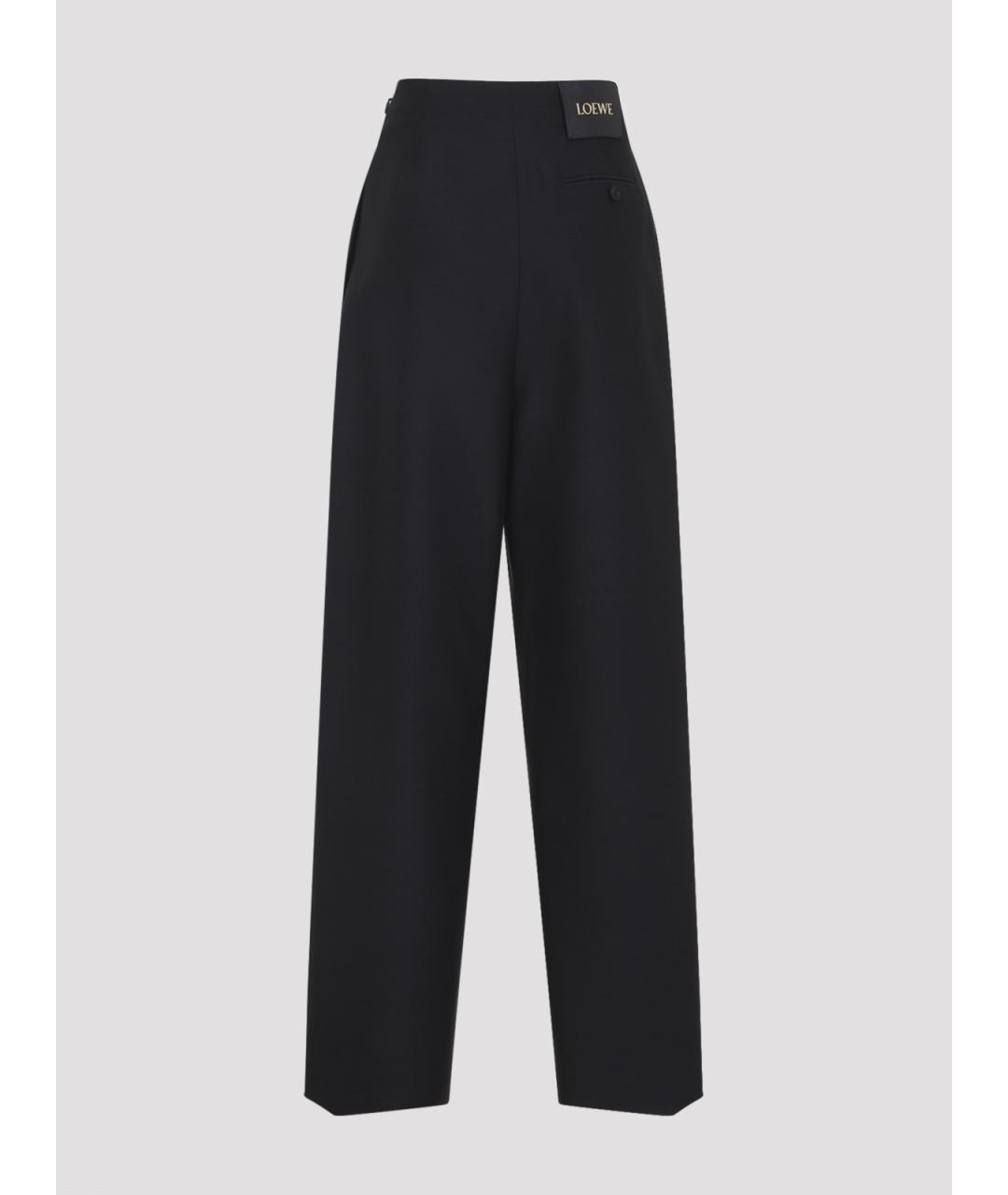 LOEWE Черные шерстяные прямые брюки, фото 2