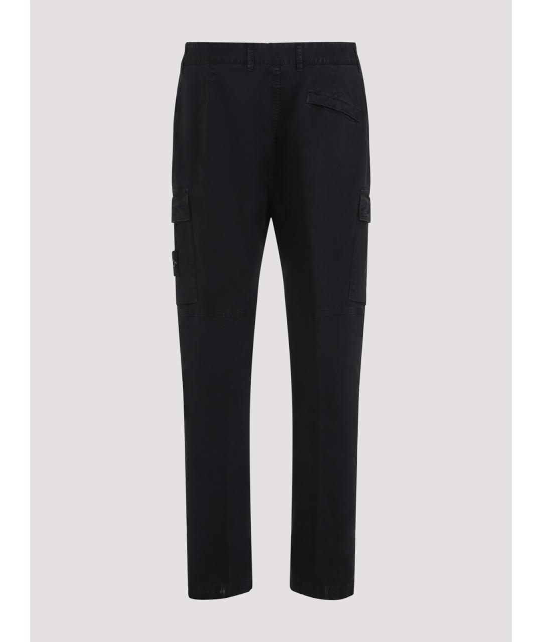STONE ISLAND Черные хлопковые повседневные брюки, фото 2