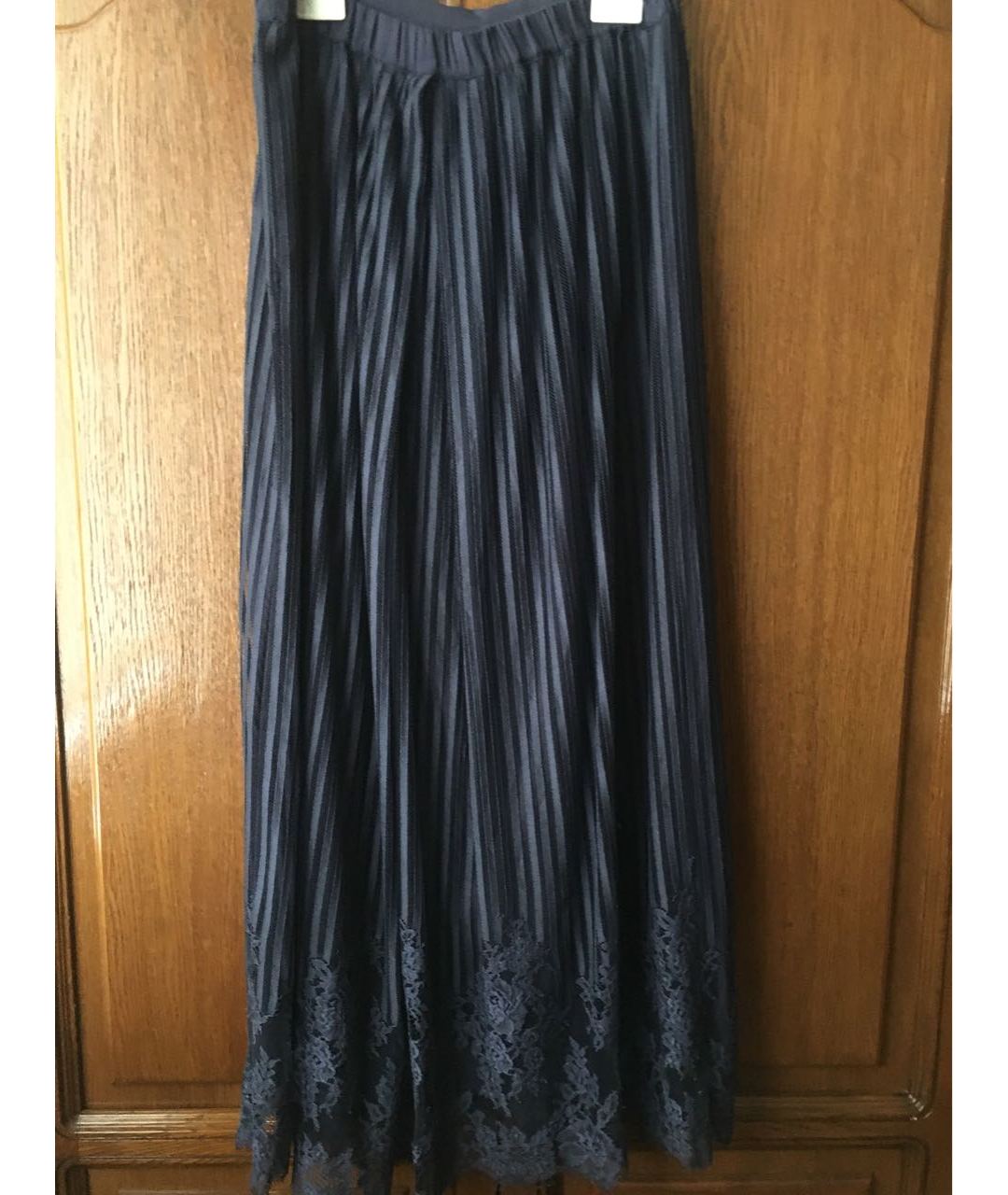 TWIN-SET Синяя сетчатая юбка макси, фото 2