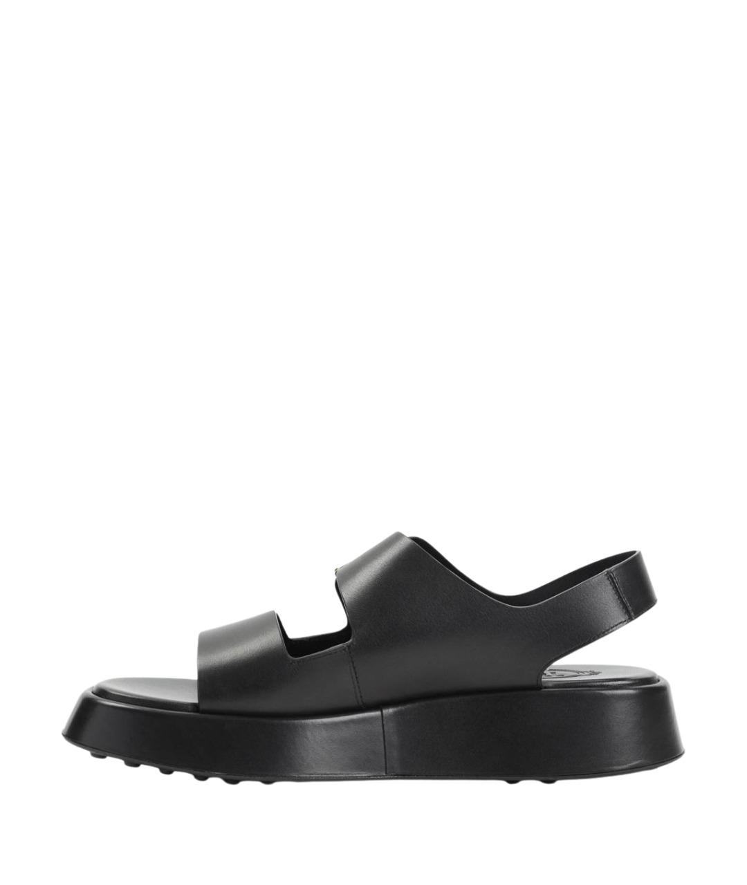 TOD'S Черные кожаные сандалии, фото 2
