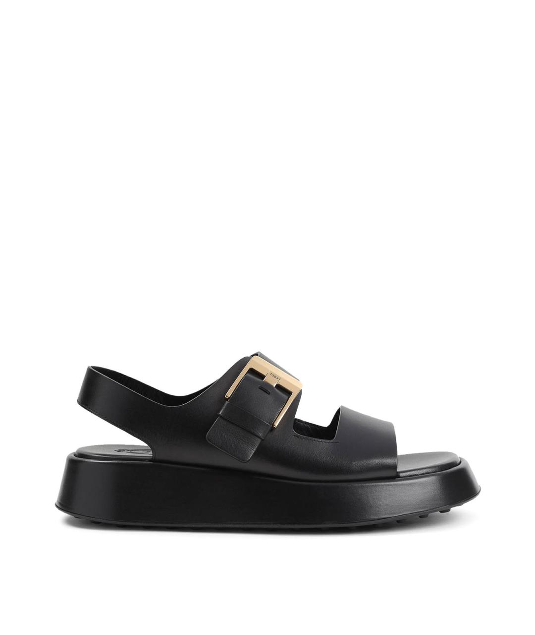 TOD'S Черные кожаные сандалии, фото 1