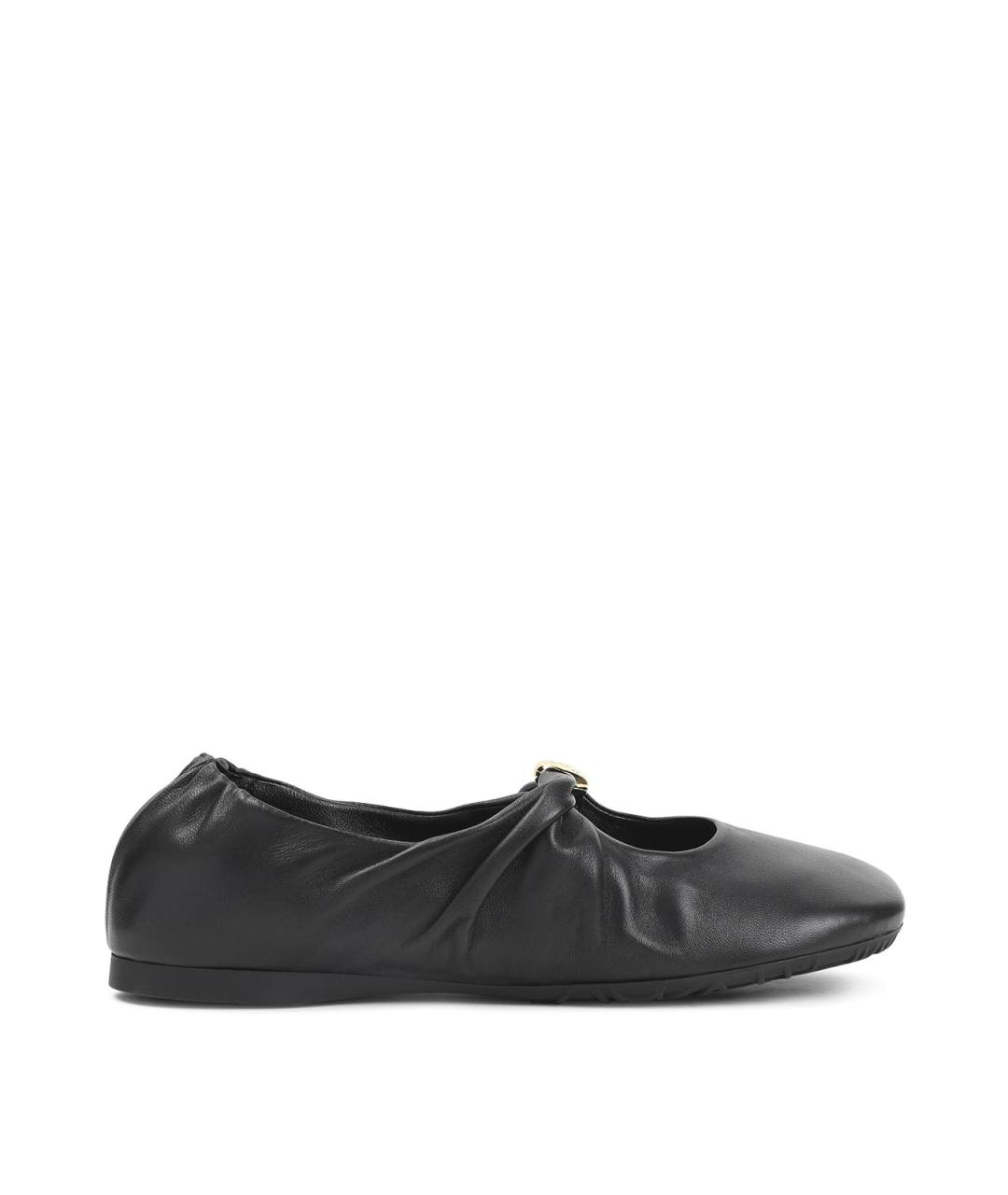 LOEWE Черные кожаные балетки, фото 1