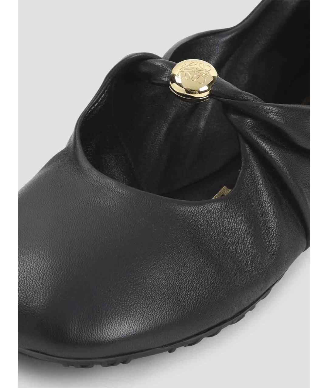 LOEWE Черные кожаные балетки, фото 4