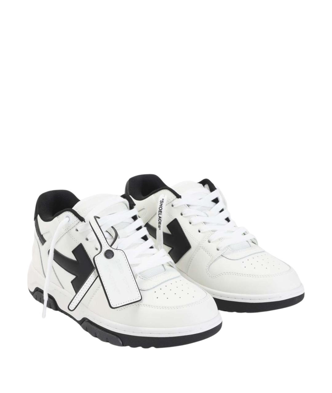 OFF-WHITE Белые кожаные низкие кроссовки / кеды, фото 3