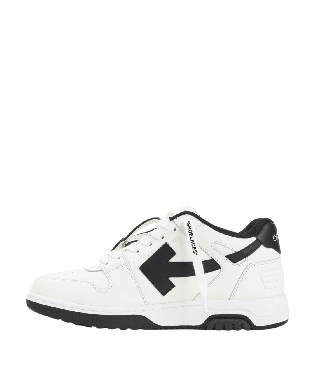 OFF-WHITE Белые кожаные низкие кроссовки / кеды, фото 2