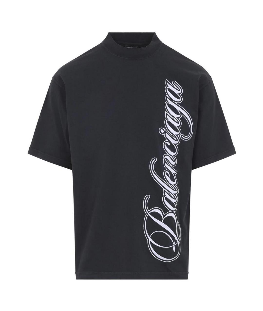 BALENCIAGA Черная хлопковая футболка, фото 1
