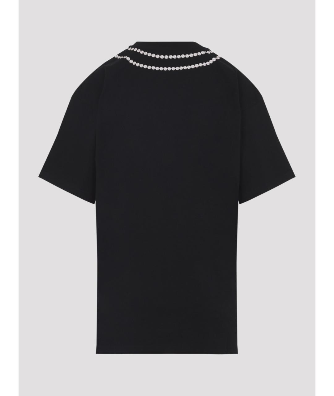 MOSCHINO Черная хлопковая футболка, фото 2