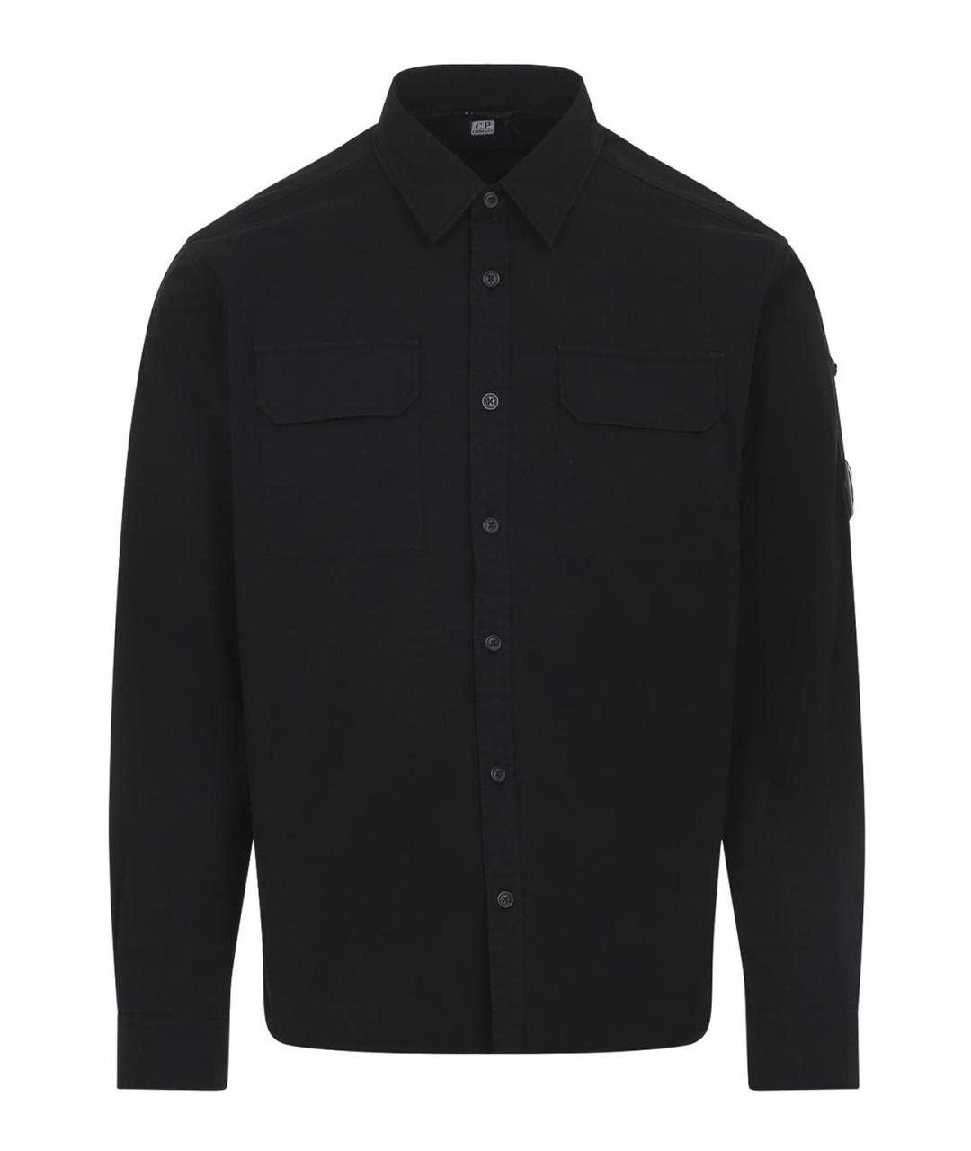 CP COMPANY Черная хлопковая классическая рубашка, фото 1