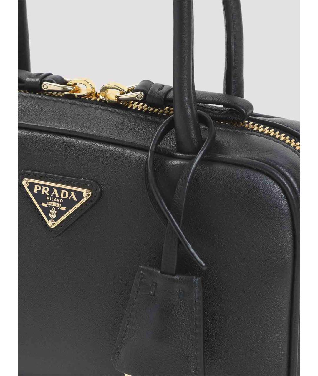 PRADA Черная кожаная сумка тоут, фото 3
