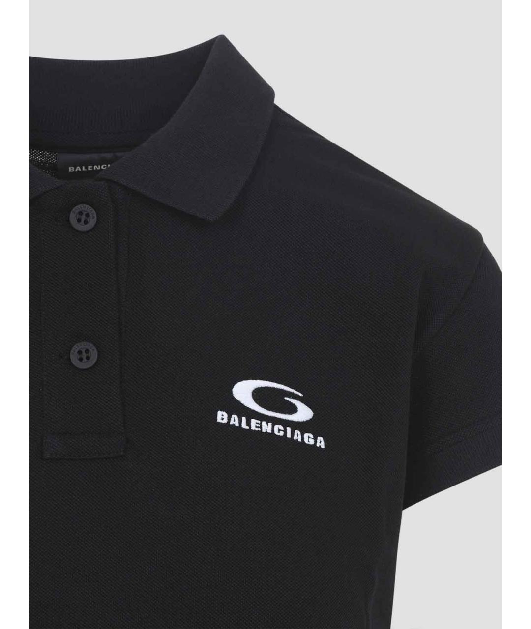 BALENCIAGA Черная хлопковая футболка, фото 4