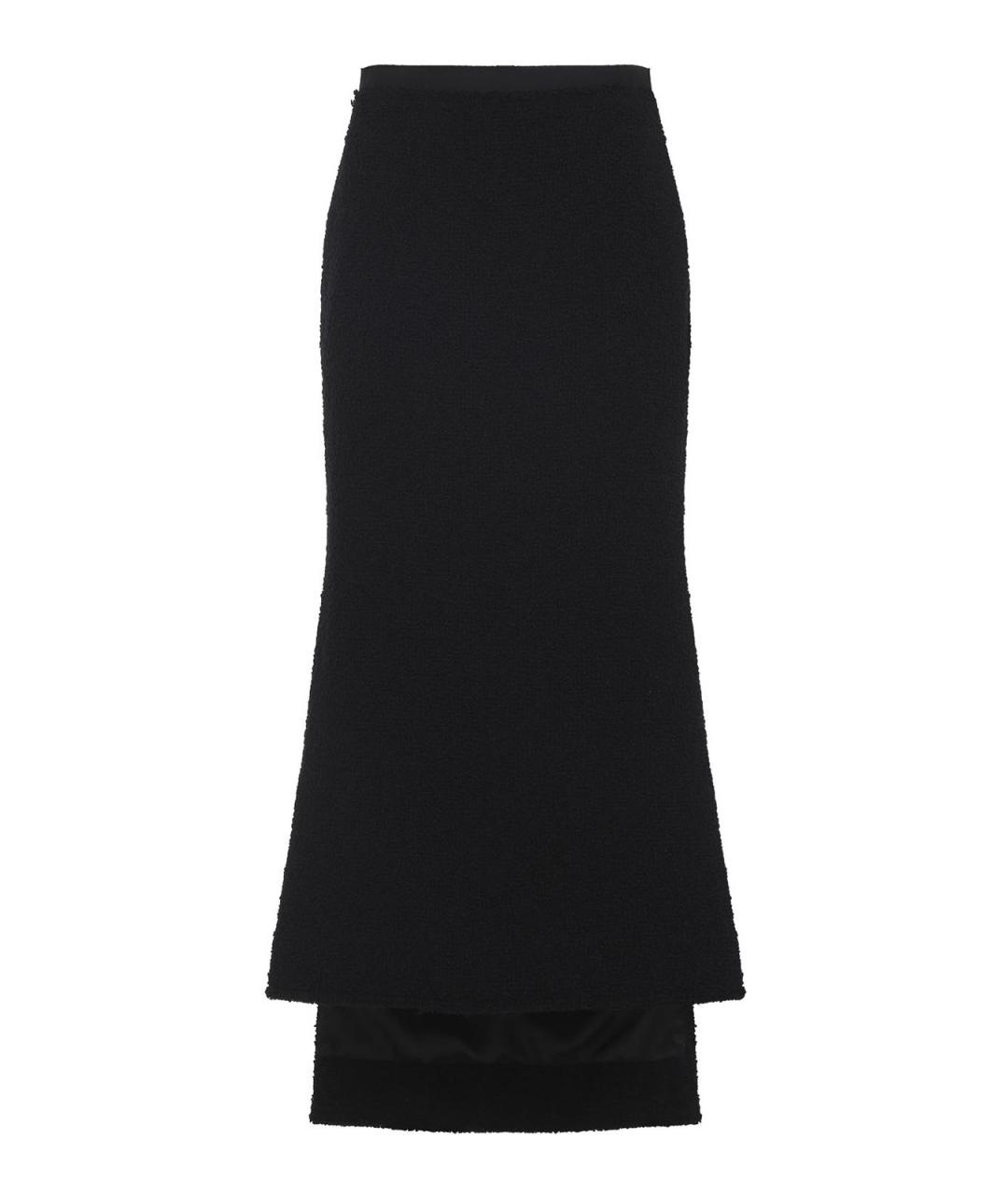 LANVIN Черная шерстяная юбка миди, фото 1