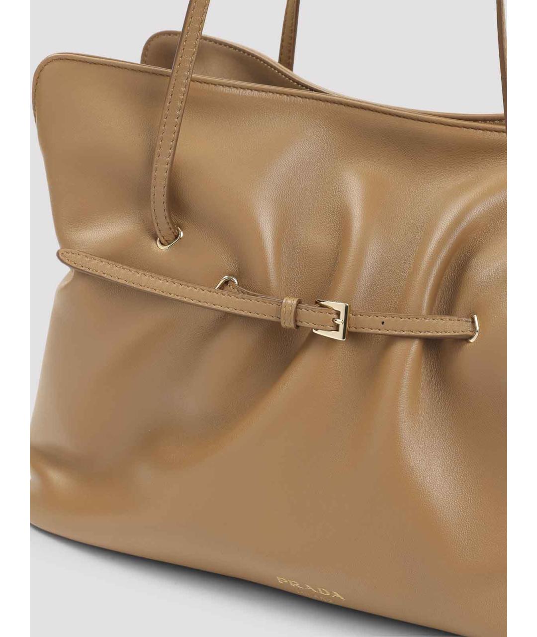 PRADA Бежевая кожаная сумка тоут, фото 3