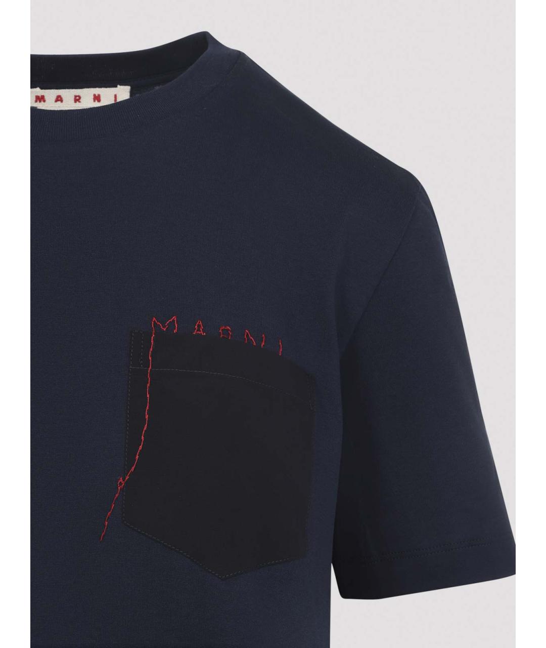 MARNI Черная хлопковая футболка, фото 3