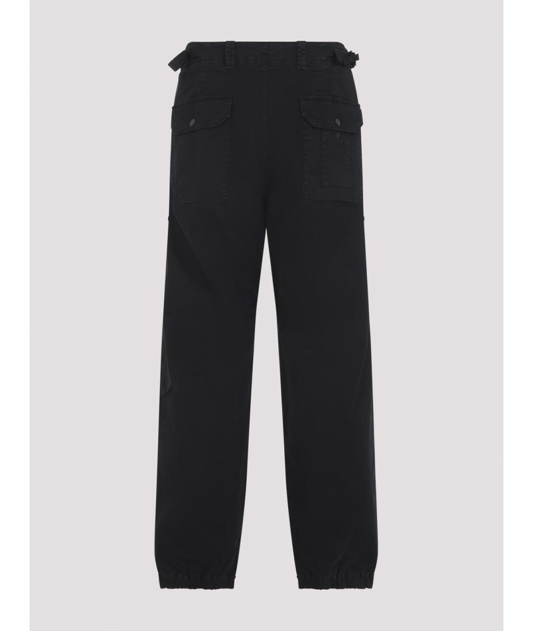STONE ISLAND Черные хлопковые повседневные брюки, фото 2