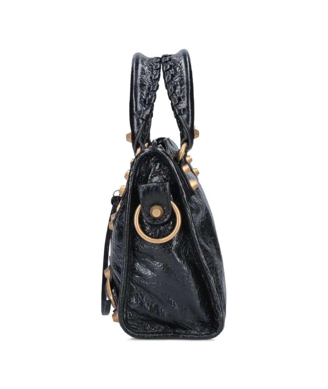BALENCIAGA Черная кожаная сумка тоут, фото 5