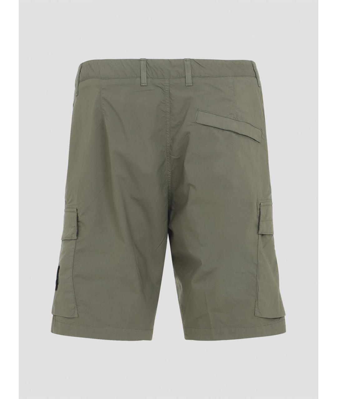 STONE ISLAND Зеленые хлопковые шорты, фото 2