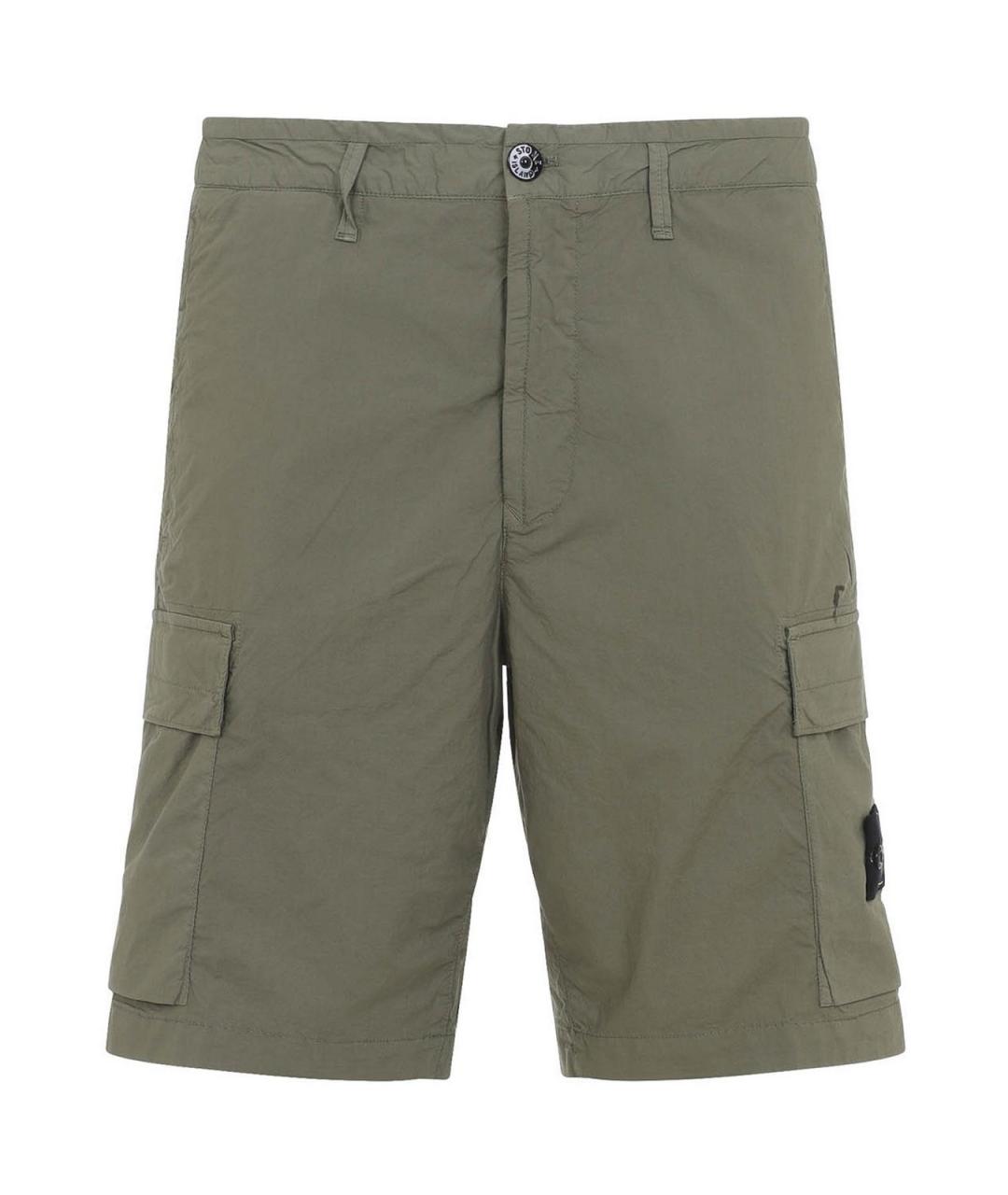 STONE ISLAND Зеленые хлопковые шорты, фото 1