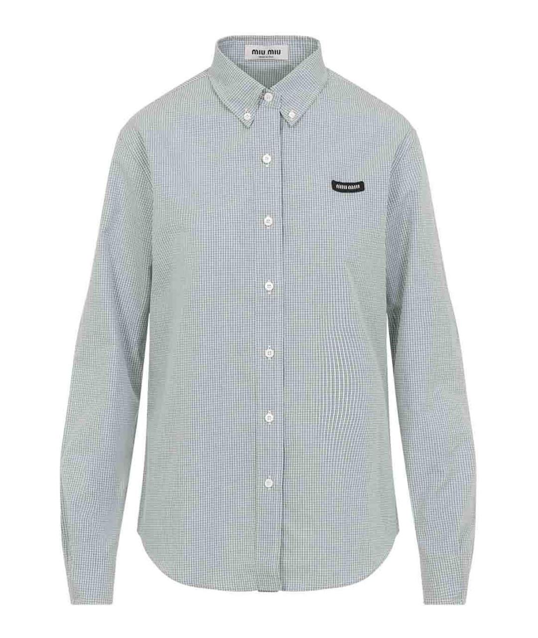 MIU MIU Зеленая хлопковая рубашка, фото 1