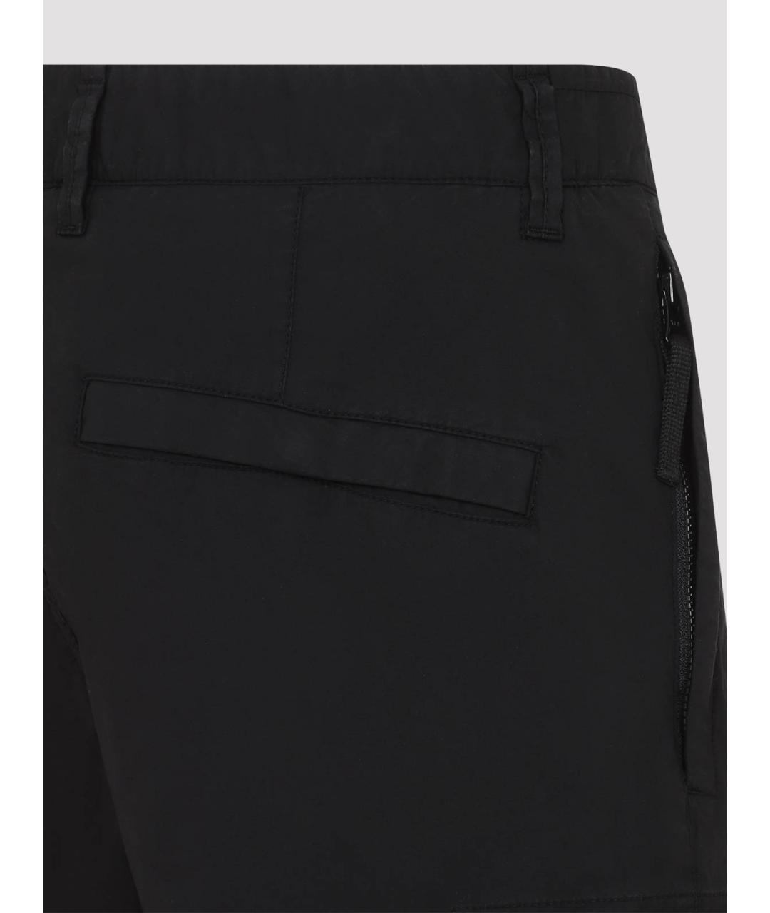 STONE ISLAND Черные хлопковые шорты, фото 3
