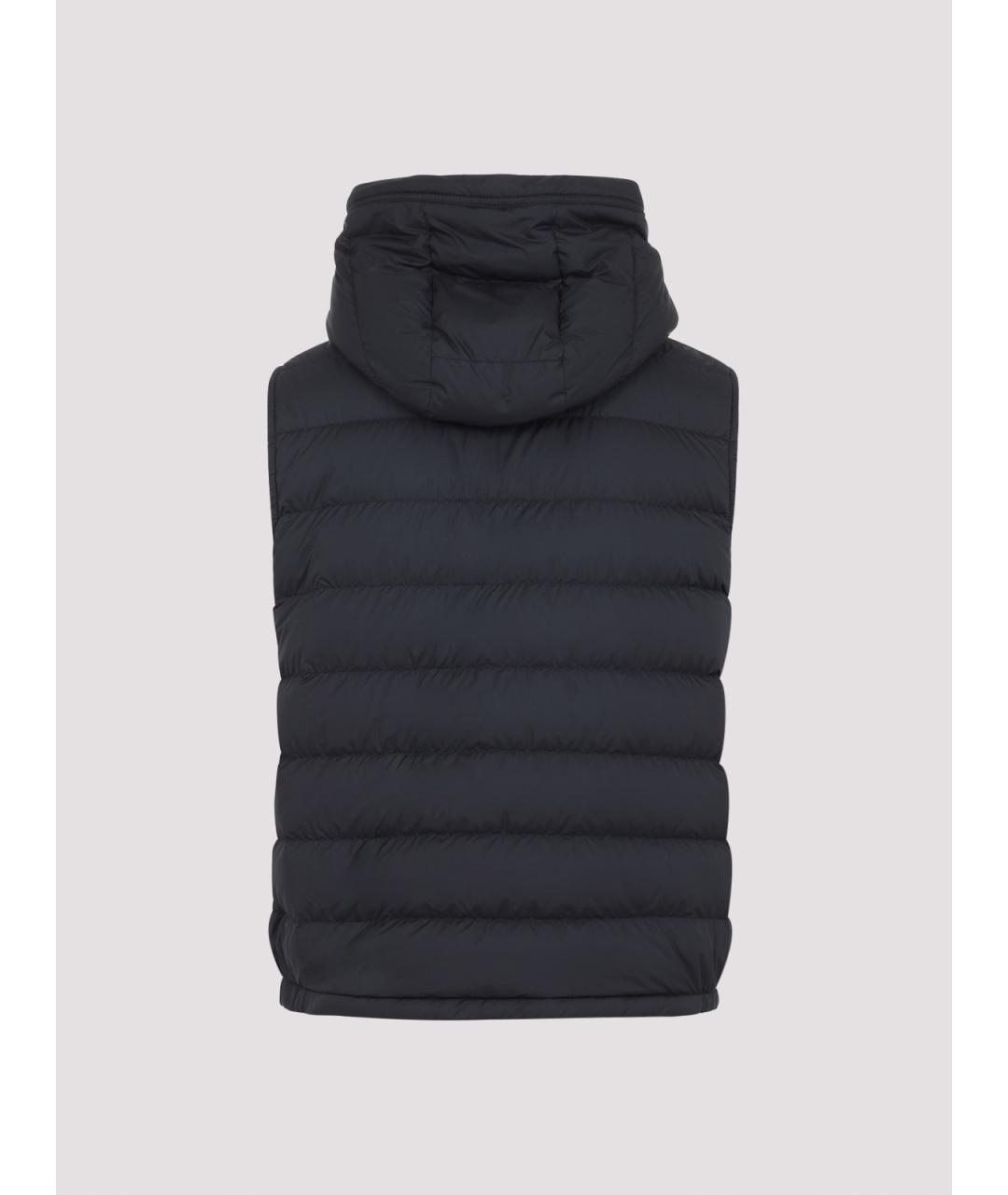 MONCLER Черная полиэстеровая жилетка, фото 2