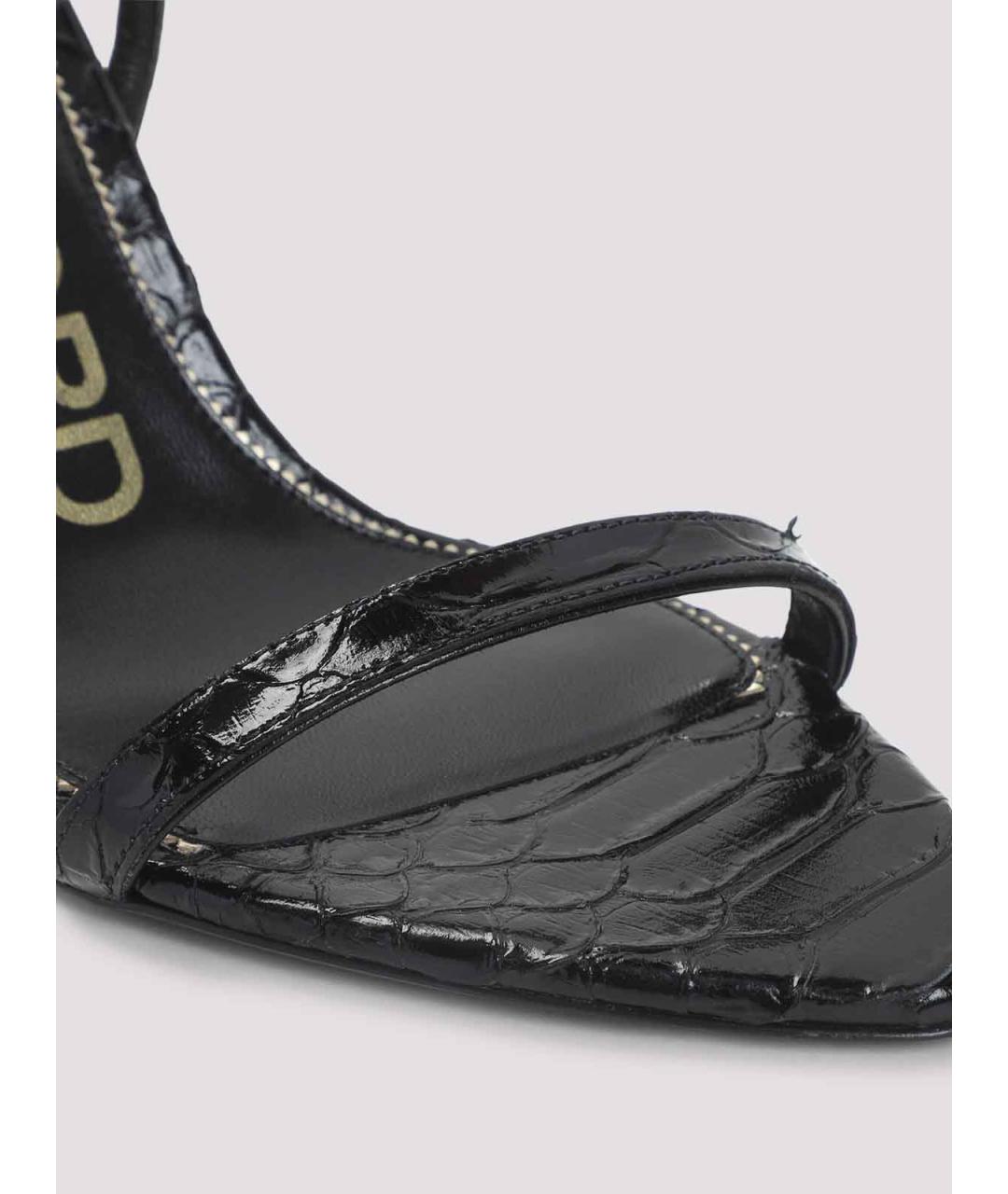 TOM FORD Черные босоножки из лакированной кожи, фото 4