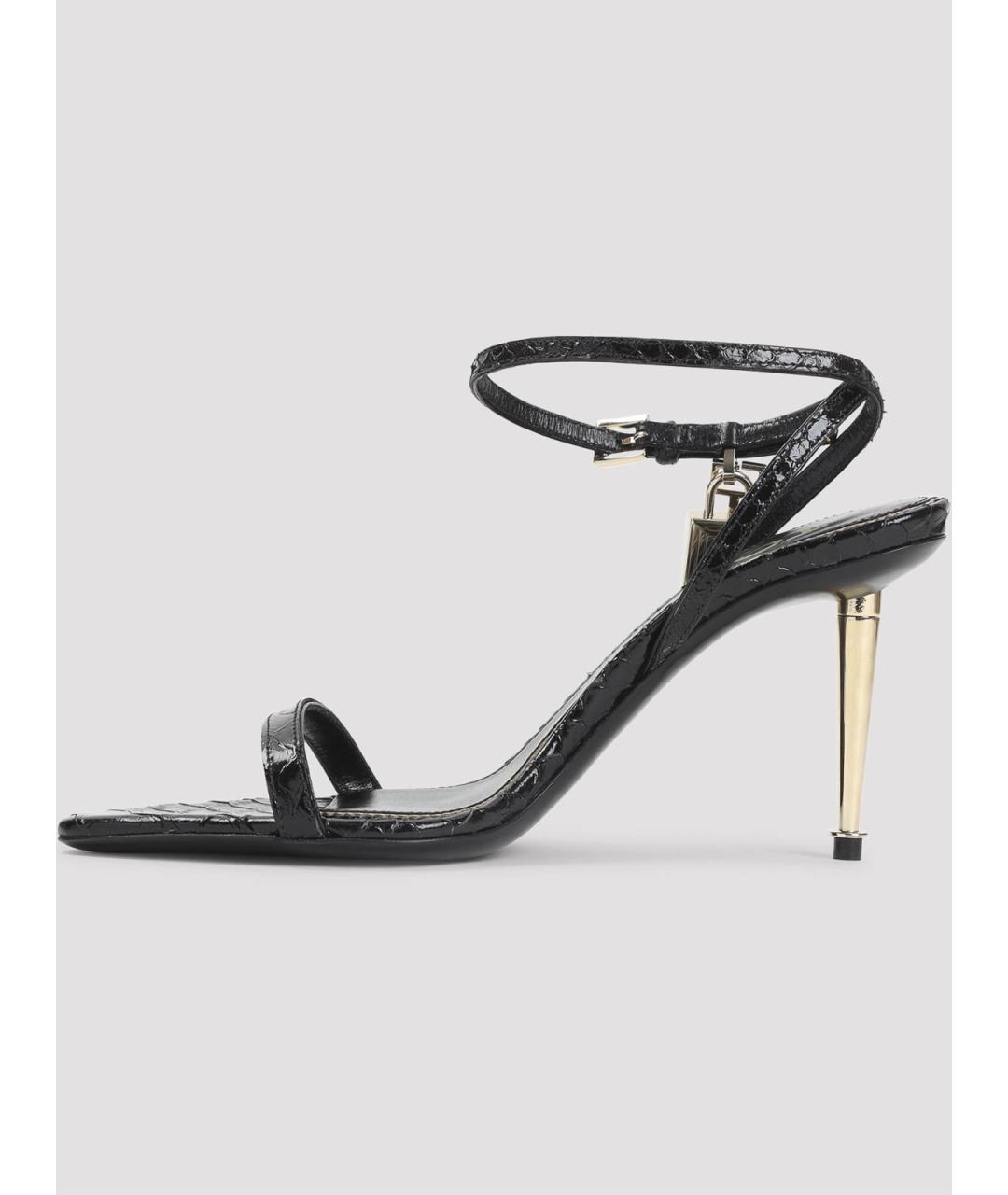TOM FORD Черные босоножки из лакированной кожи, фото 2
