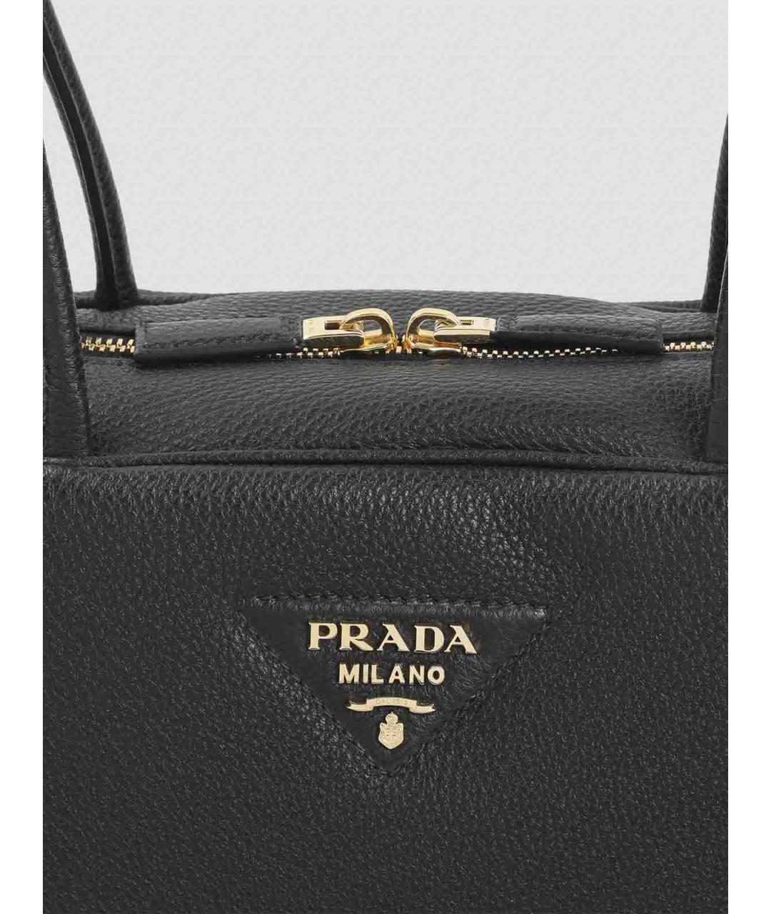 PRADA Черная кожаная сумка тоут, фото 3