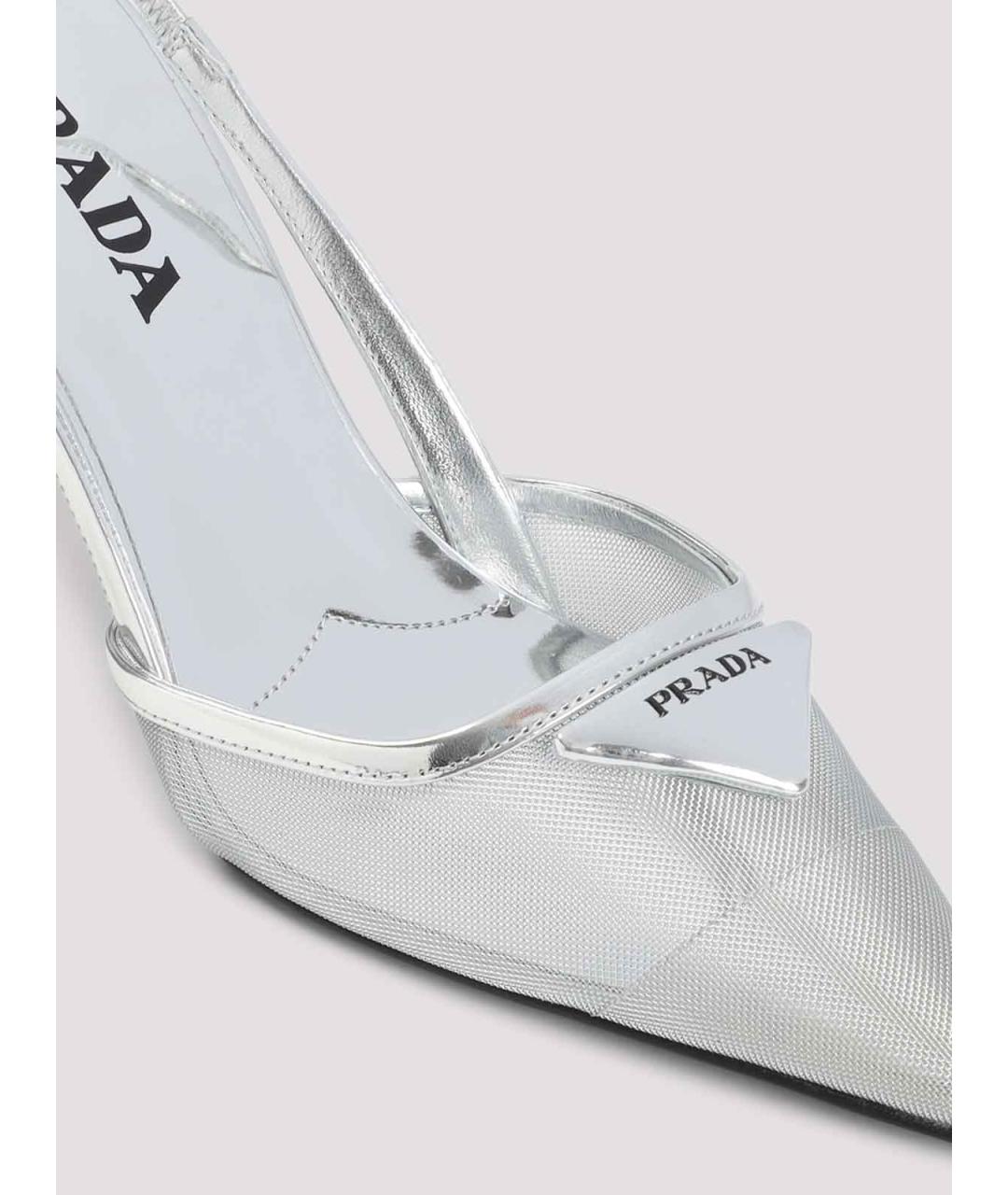 PRADA Серебряные синтетические туфли, фото 4