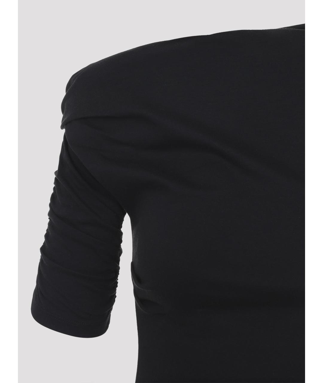 JACQUEMUS Черное хлопковое коктейльное платье, фото 3