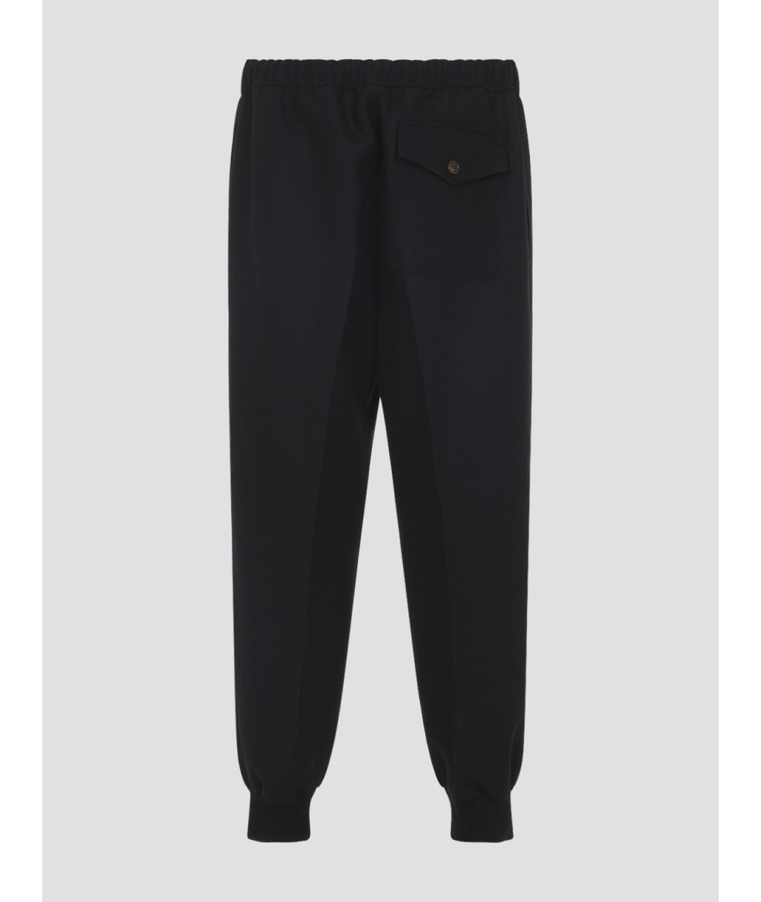 LANVIN Черные шерстяные повседневные брюки, фото 2
