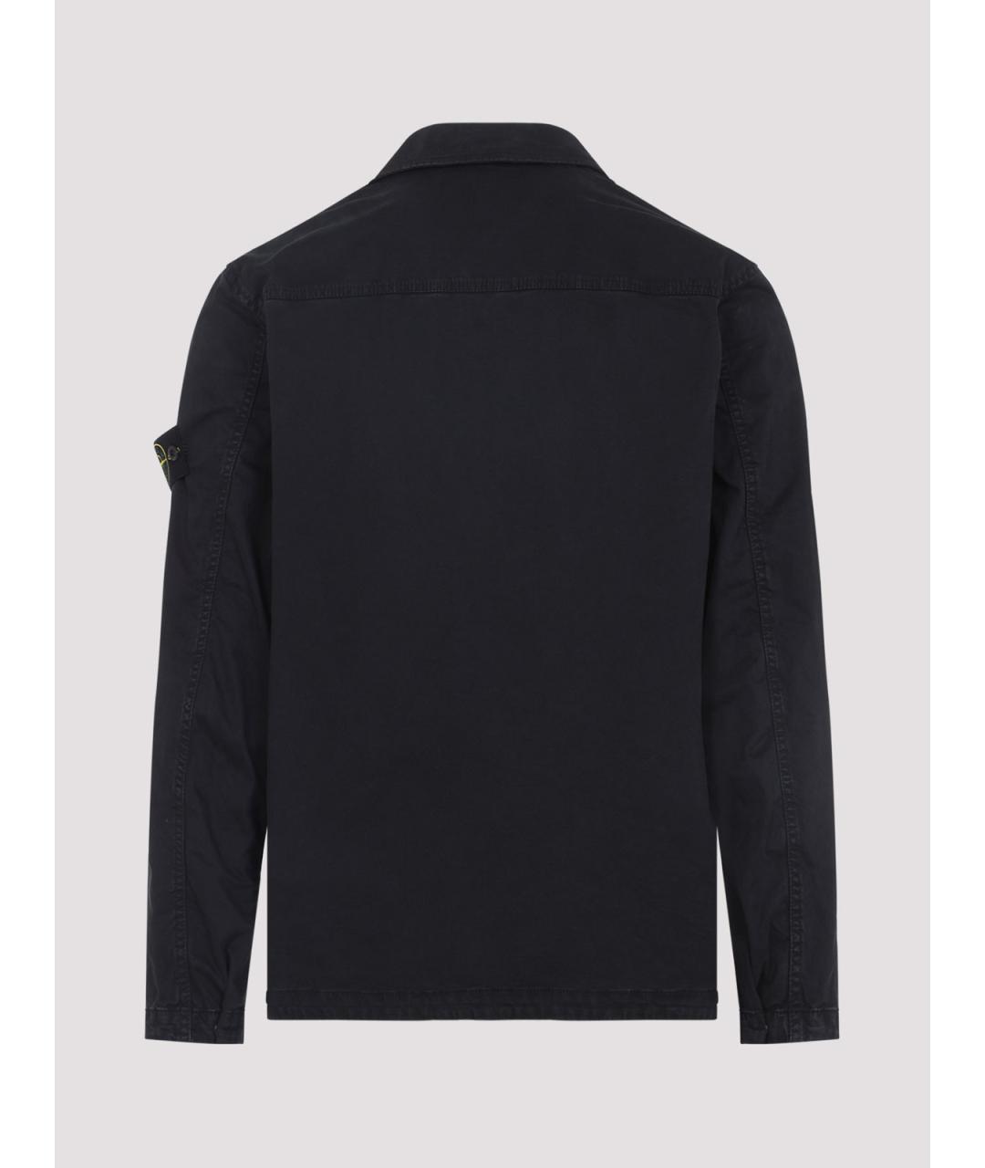 STONE ISLAND Черная хлопковая кэжуал рубашка, фото 2