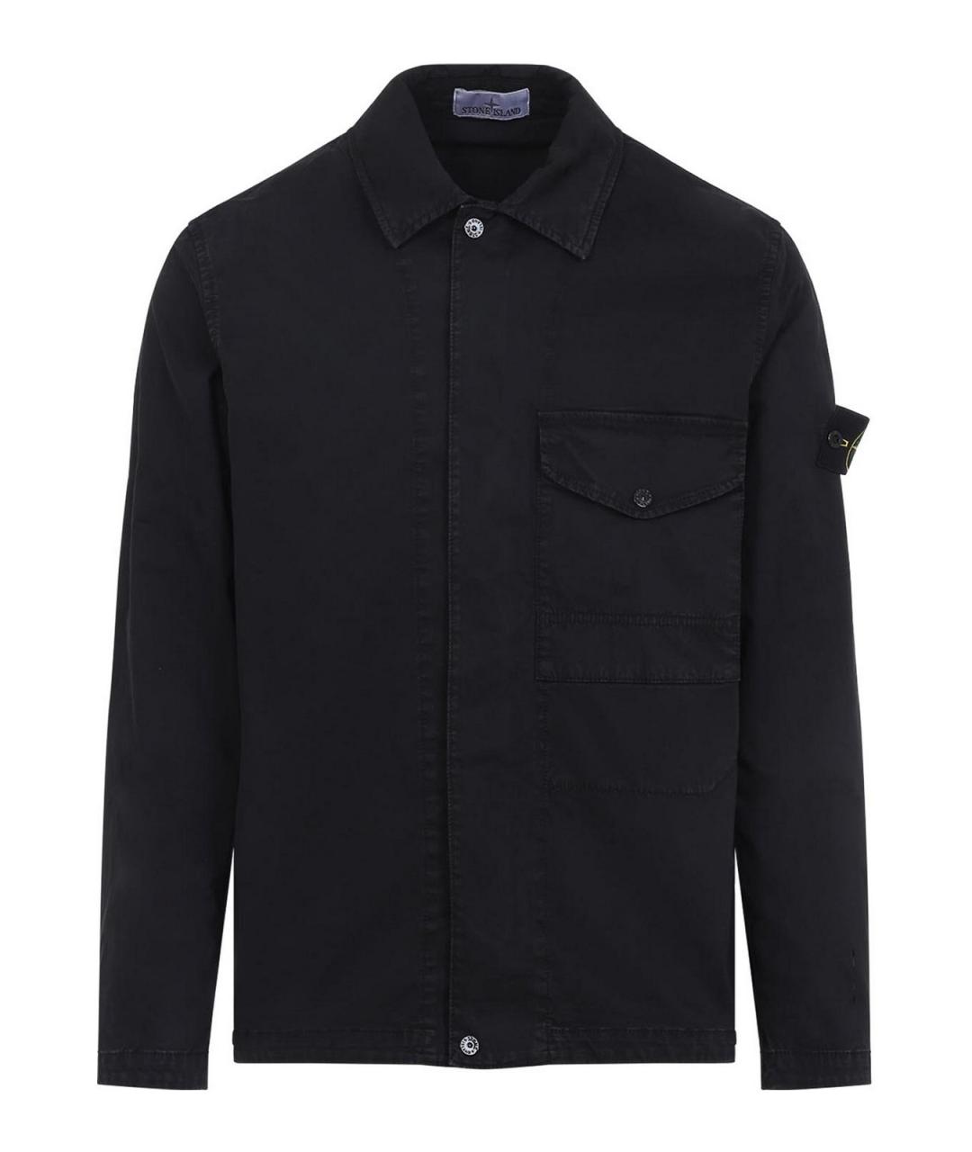 STONE ISLAND Черная хлопковая кэжуал рубашка, фото 1