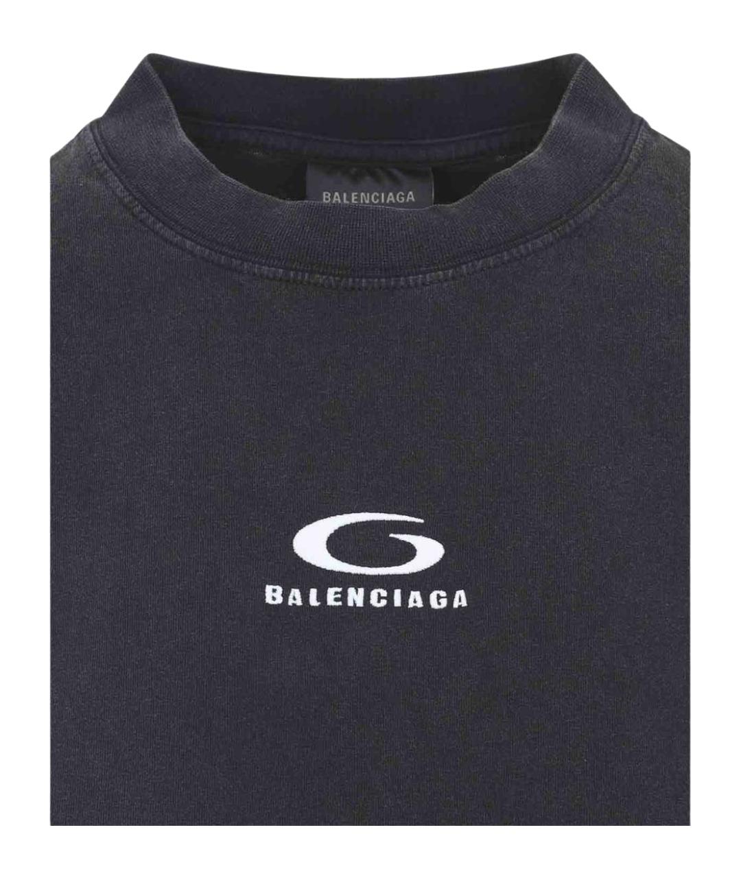 BALENCIAGA Черное хлопковое повседневное платье, фото 4