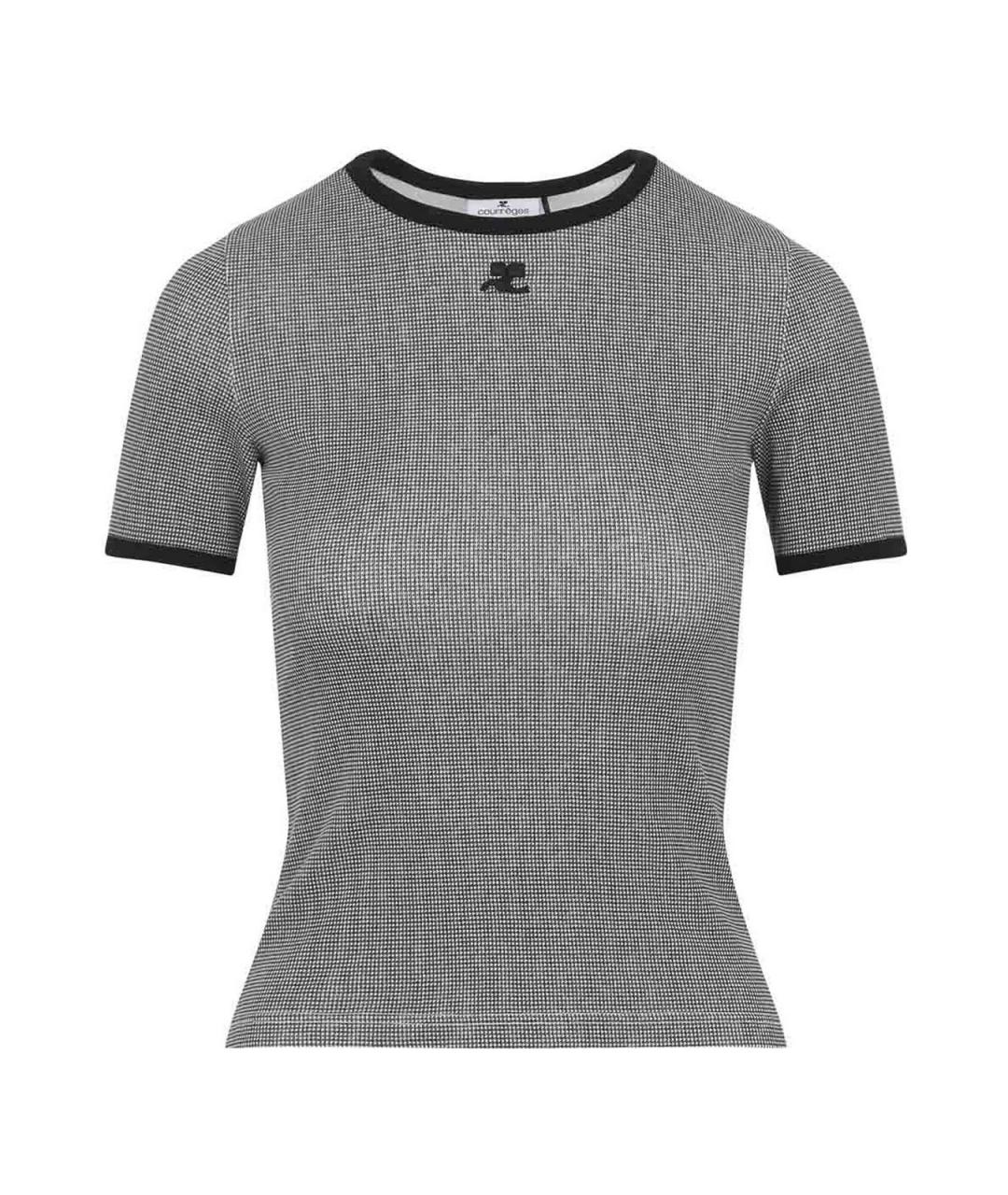 COURREGES Черная хлопковая футболка, фото 1