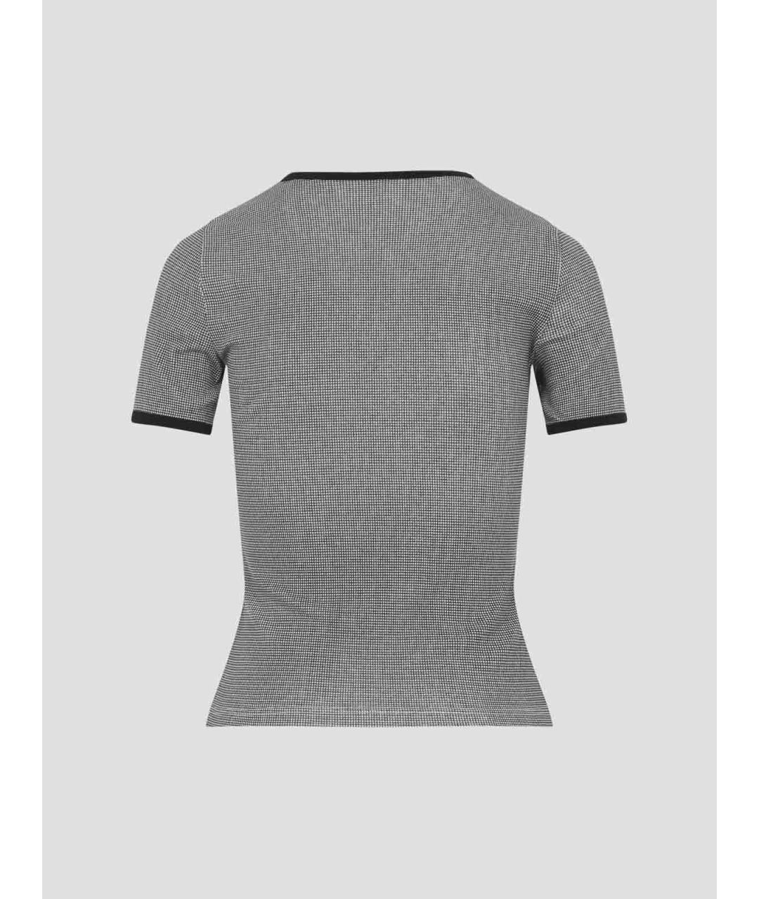 COURREGES Черная хлопковая футболка, фото 2