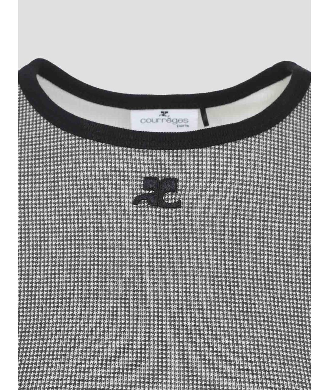 COURREGES Черная хлопковая футболка, фото 3
