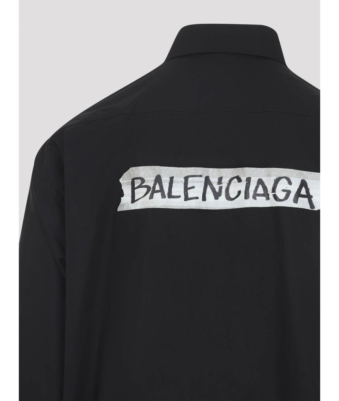 BALENCIAGA Черная хлопковая кэжуал рубашка, фото 4