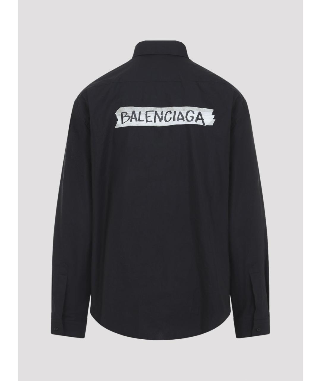 BALENCIAGA Черная хлопковая кэжуал рубашка, фото 2