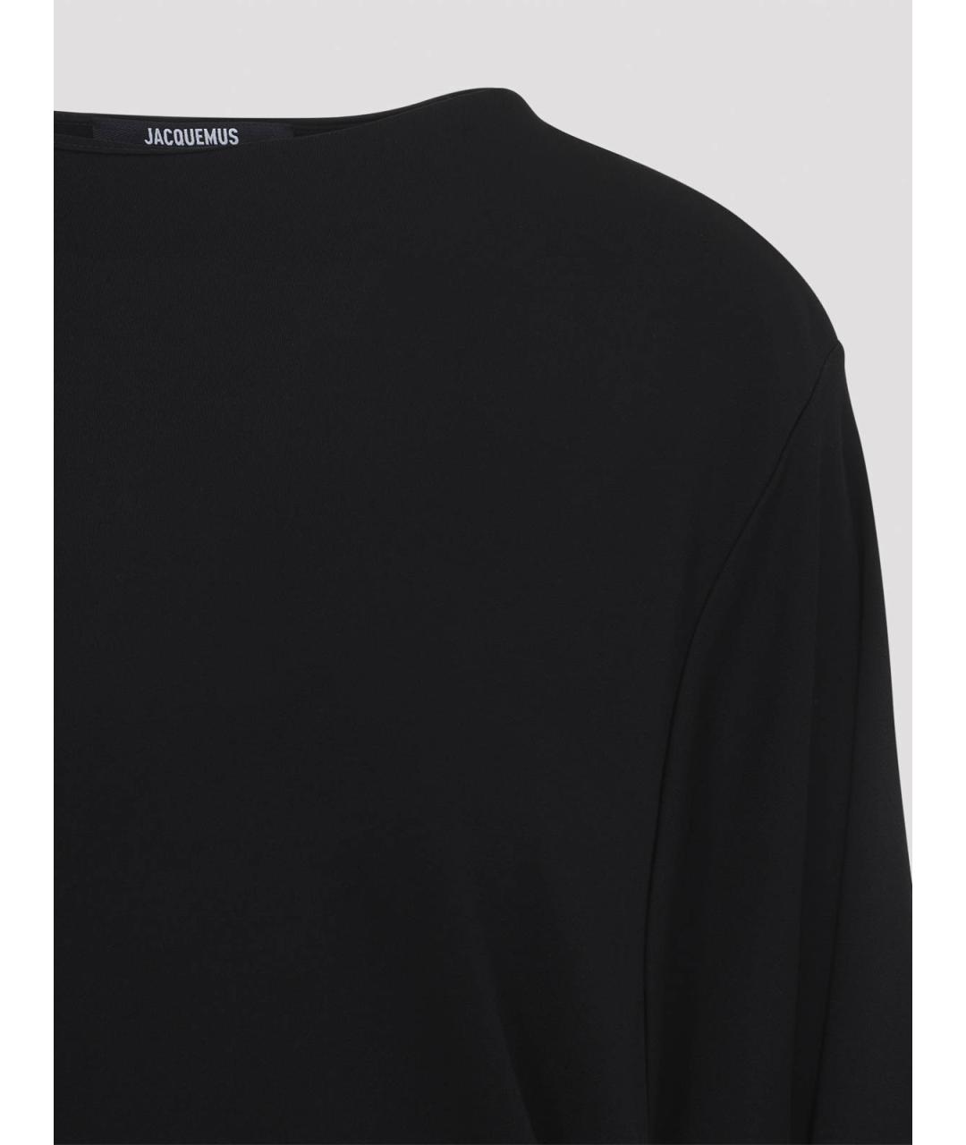 JACQUEMUS Черное вискозное коктейльное платье, фото 3